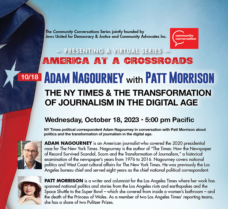 October 18: Adam Nagourney with Patt Morrison