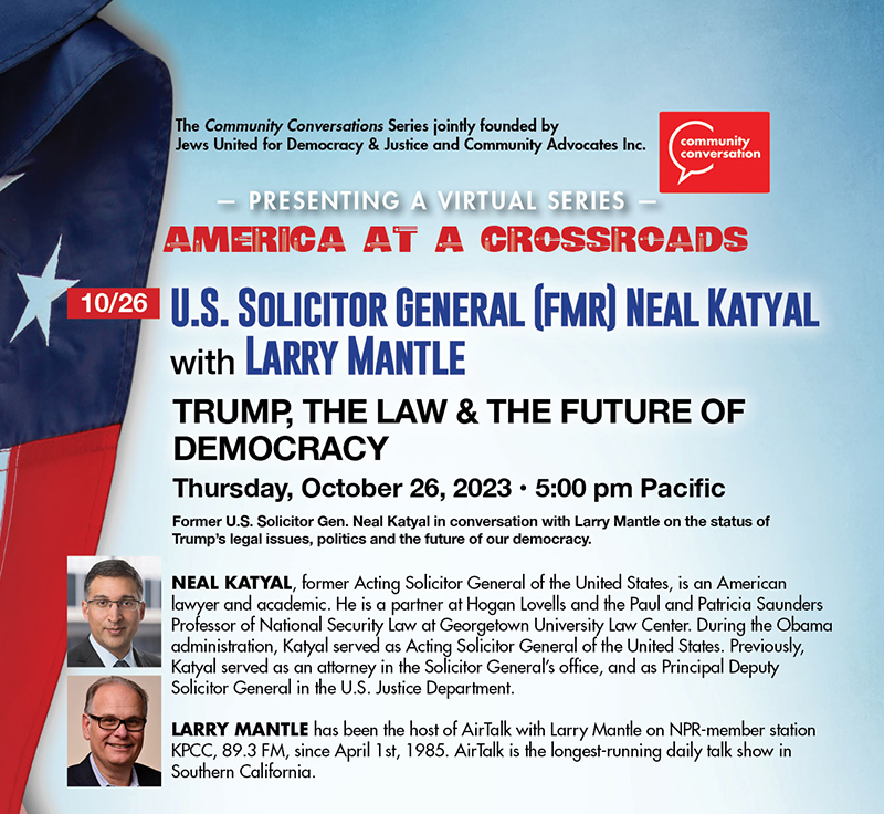 October 26: Neal Katyal with Larry Mantle