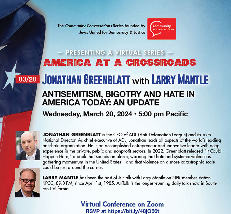 March 20: Jonathan Greenblatt with Larry Mantle