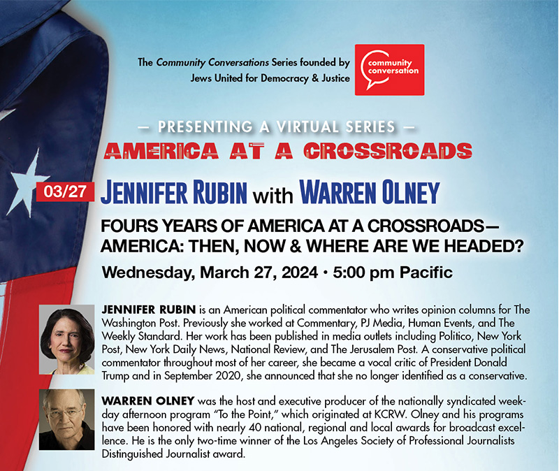 March 27: Jennifer Rubin with Warren Olney