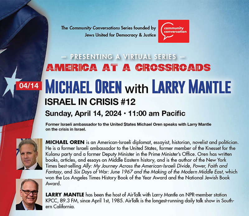 April 14: Michael Oren with Larry Mantle