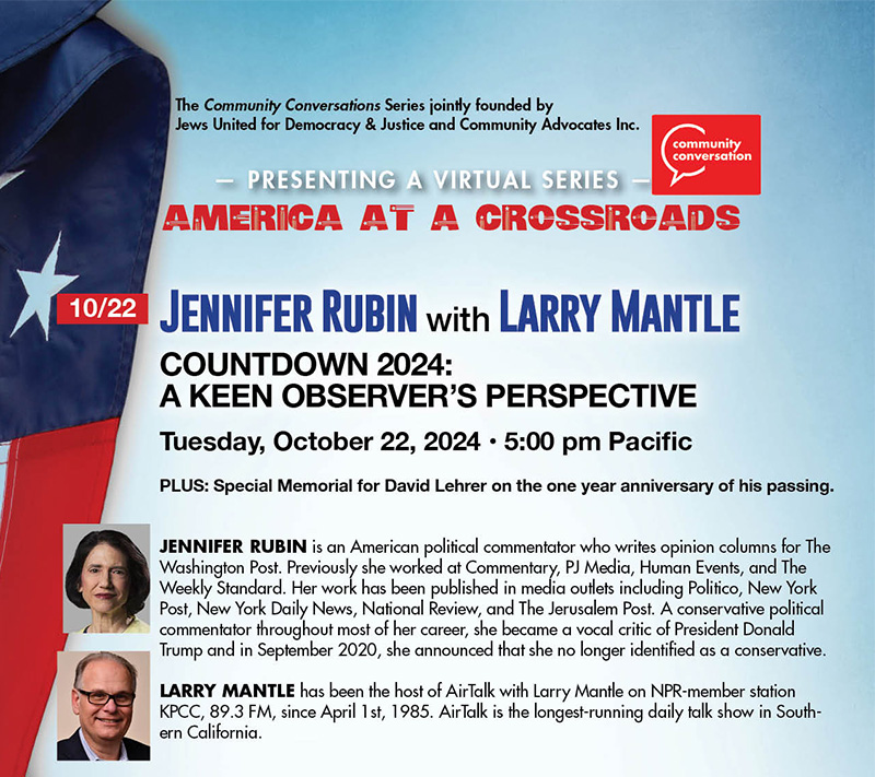 A New Vision for America: Kamala Harris, Bipartisanship, and Revitalizing Democracy with Jennifer Rubin and Warren Olney
